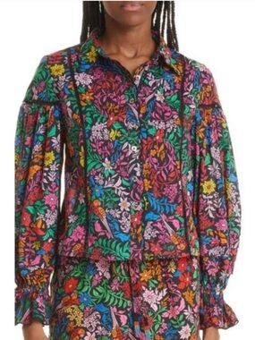 FARM Rio tropical garden cotton blouse